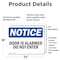 Signmission Door Is Alarmed Do Not Enter OSHA Notice Sign, Vinyl Decal, 24in W x 18in L, 2PK OS-2PACK-NS-D-1824-L-11483 - alternate 3